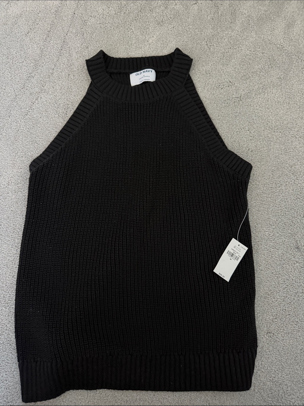 Old Navy Black Sleeveless Ribbed Knit Tank